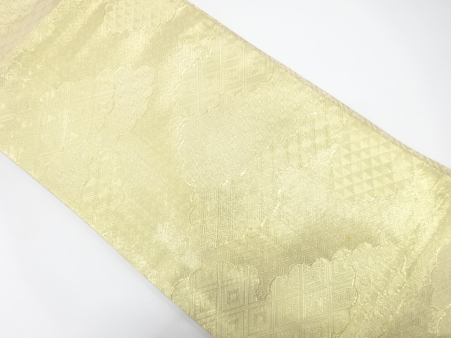 佐賀錦　雲に古典柄織り出し　全通袋帯